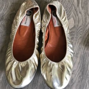 Gold Lanvin Flats